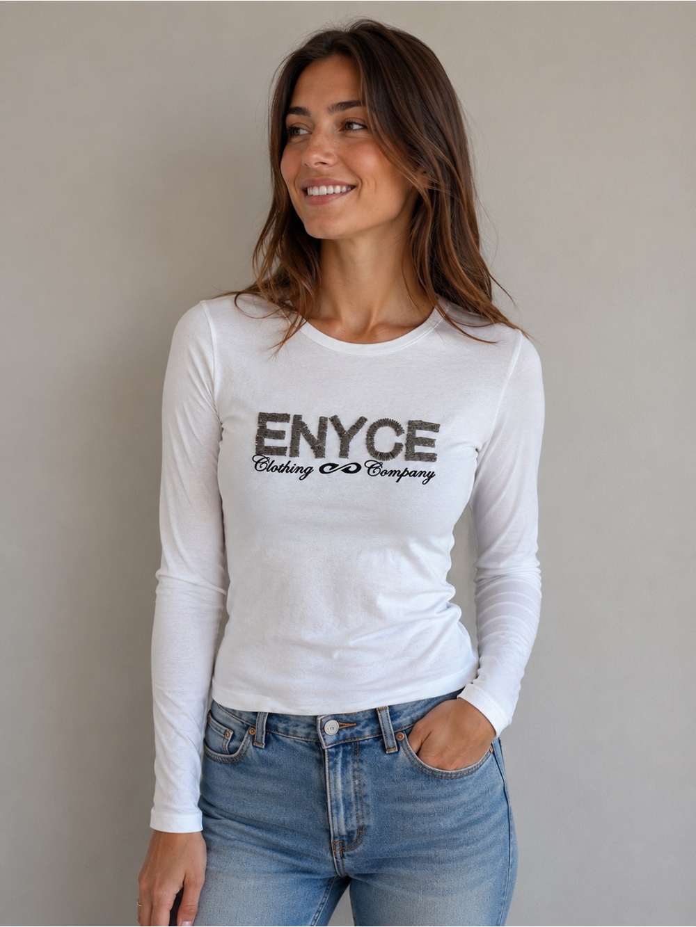 ENYCE  Jeweled Long Sleeve Tee